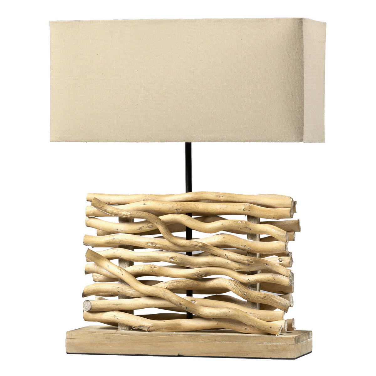 TISCHLEUCHTE 40/50/15 cm   - Hellbraun, Natur, Holz/Textil (40/50/15cm)