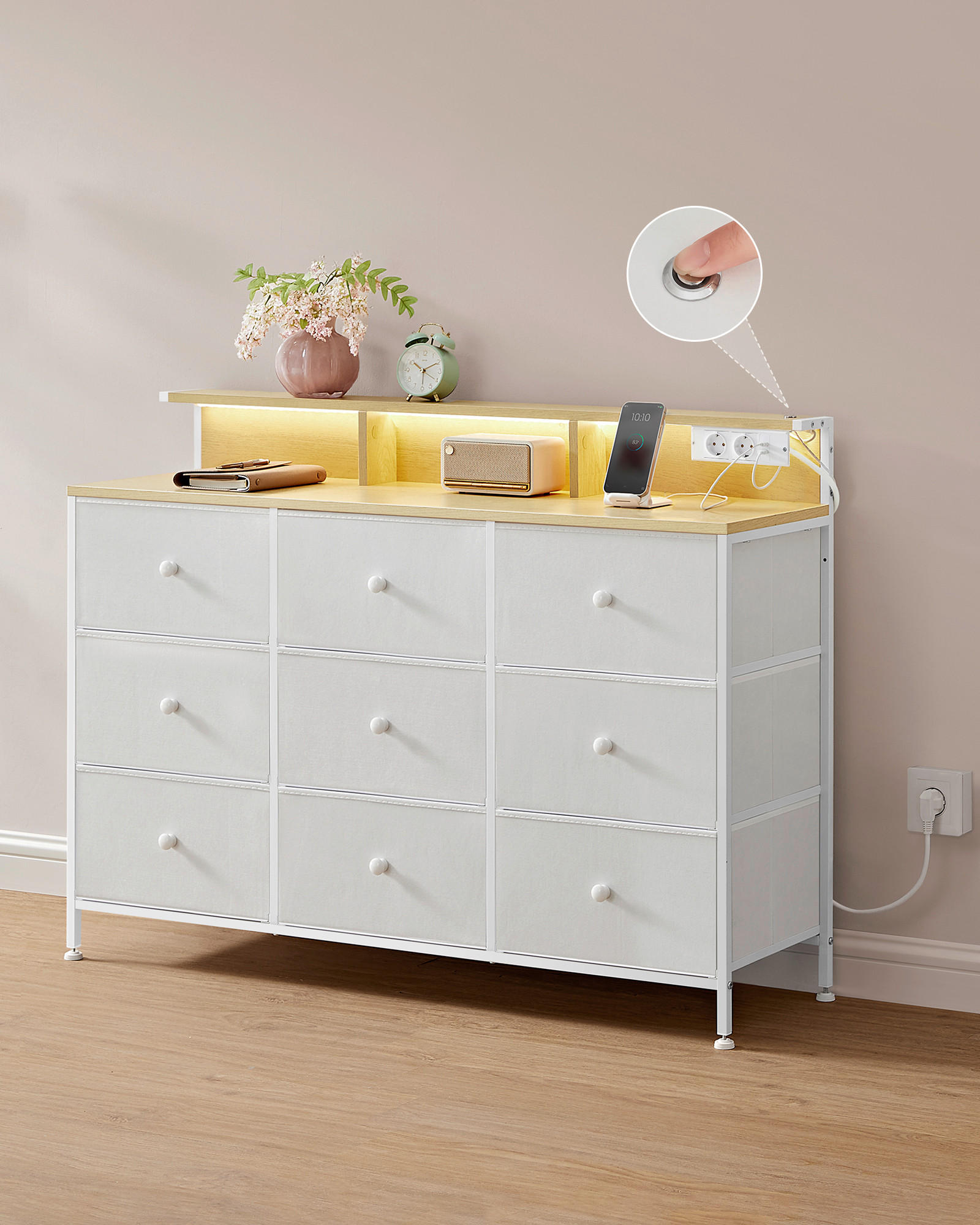 KOMMODE  in 114/84/33,5 cm  - Ecru/Weiß, Basics, Holzwerkstoff/Kunststoff (114/84/33,5cm)