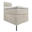 BOXSPRINGBETT 160/200 cm,  in Beige, Topper, H2 + H2 = mittel  - Beige/Schwarz, Design, Textil/Metall (160/200cm) - Esposa