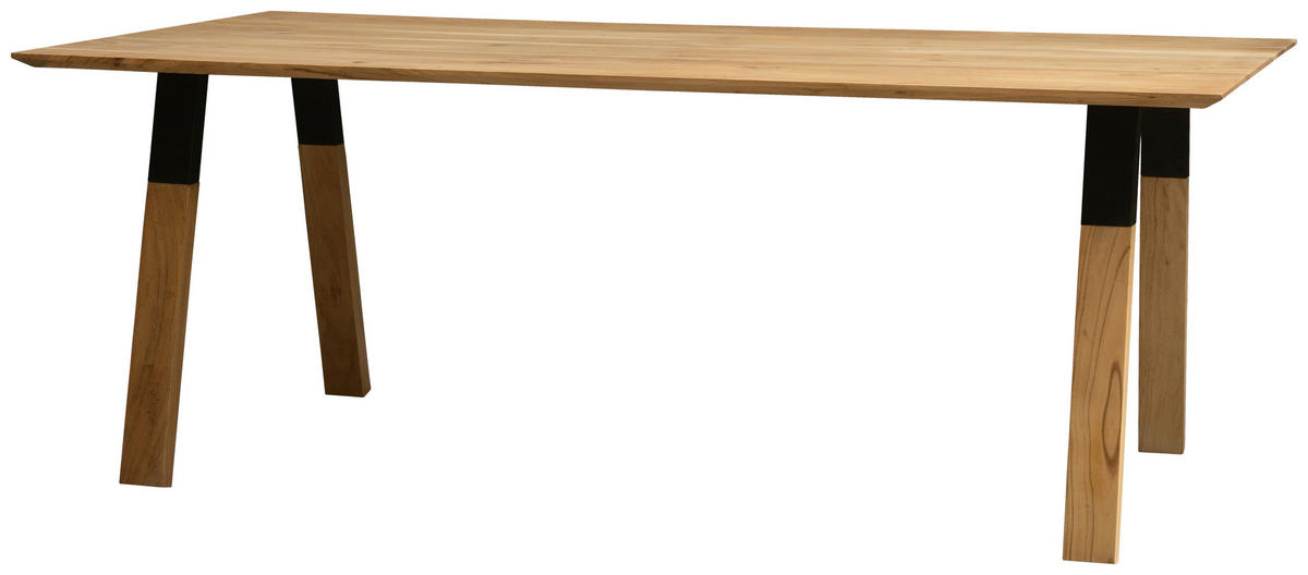 ESSTISCH in Holz, Metall 200/76/100 cm  - Schwarz/Naturfarben, MODERN, Holz/Metall (200/76/100cm) - Livetastic