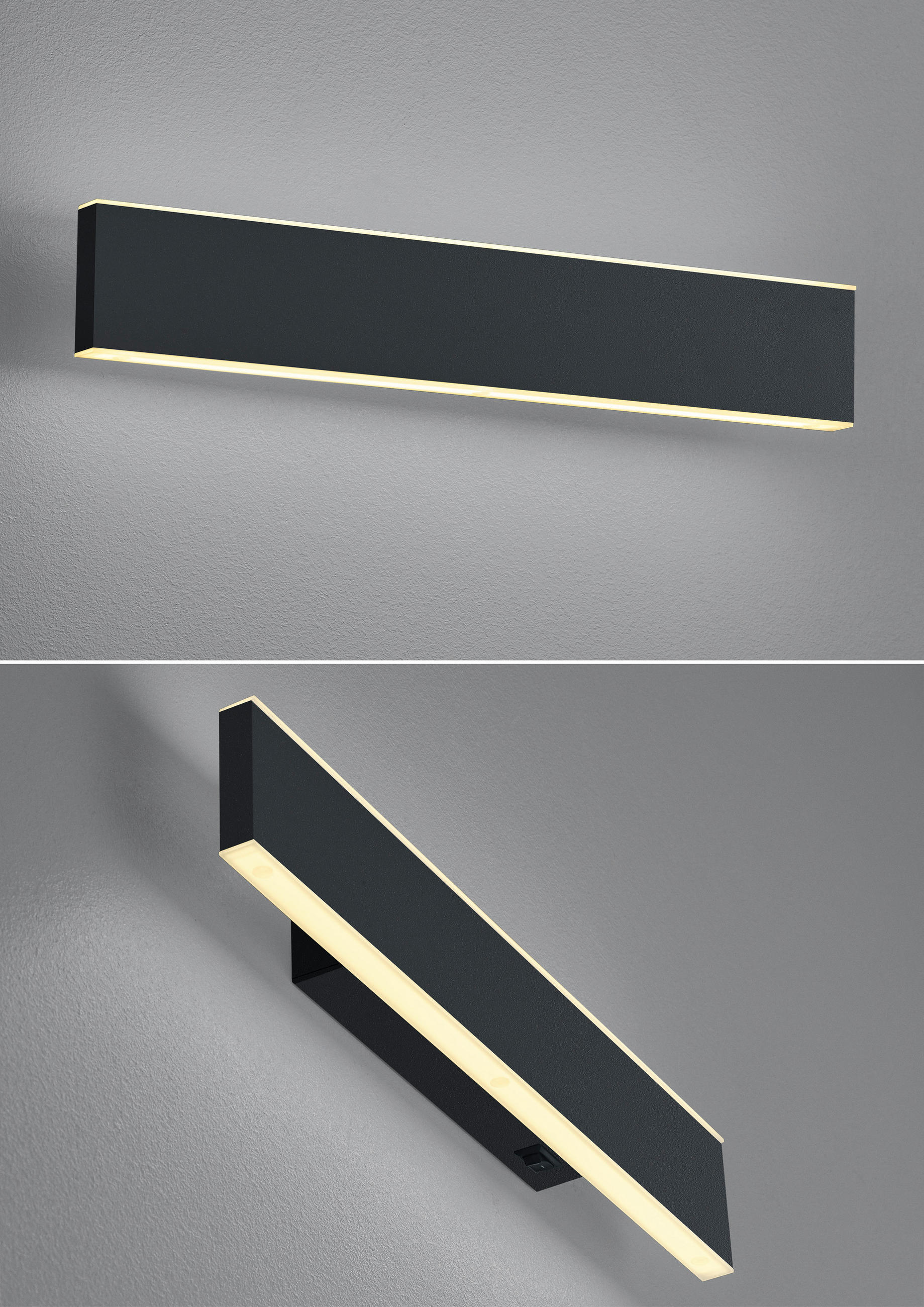 AKKU-WANDLEUCHTE - Schwarz, Design, Metall (14/2,7cm) - Hell