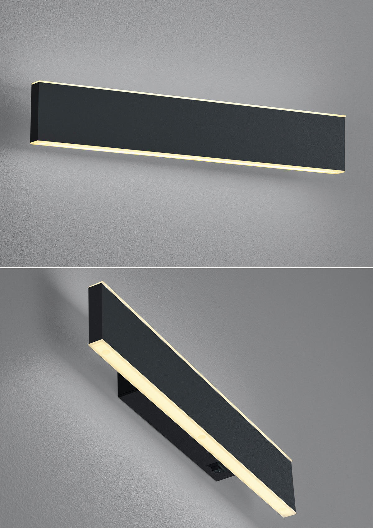 AKKU-WANDLEUCHTE - Schwarz, Design, Metall (14/2,7cm) - Hell