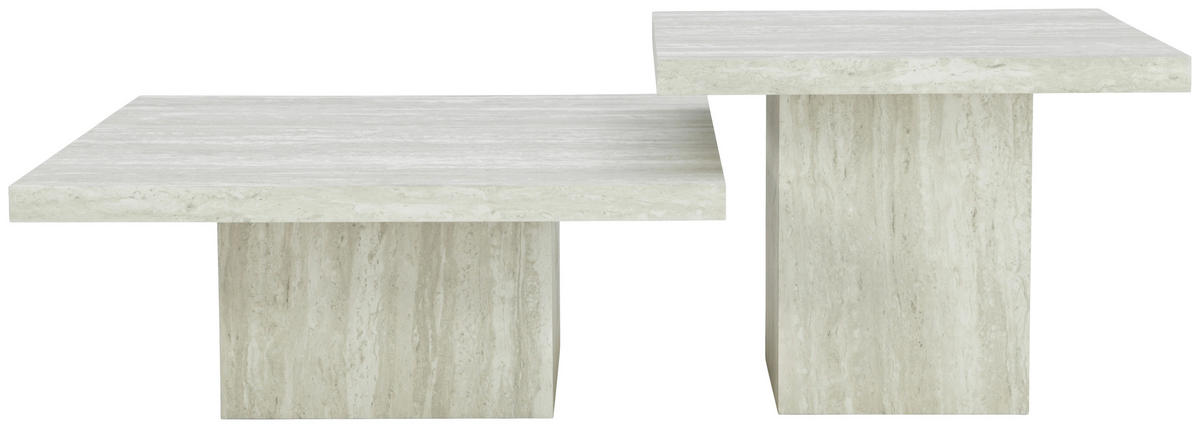 BEISTELLTISCHSET quadratisch Hellgrau  - Hellgrau, Design, Holzwerkstoff (60/80/60/80/45/32cm) - Ambia Home