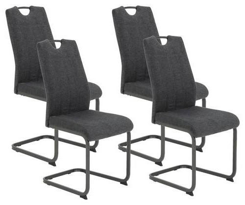 SCHWINGSTUHL-SET BRITTA S - Anthrazit/Grau, MODERN, Textil/Metall (44/100/59cm) - MID.YOU
