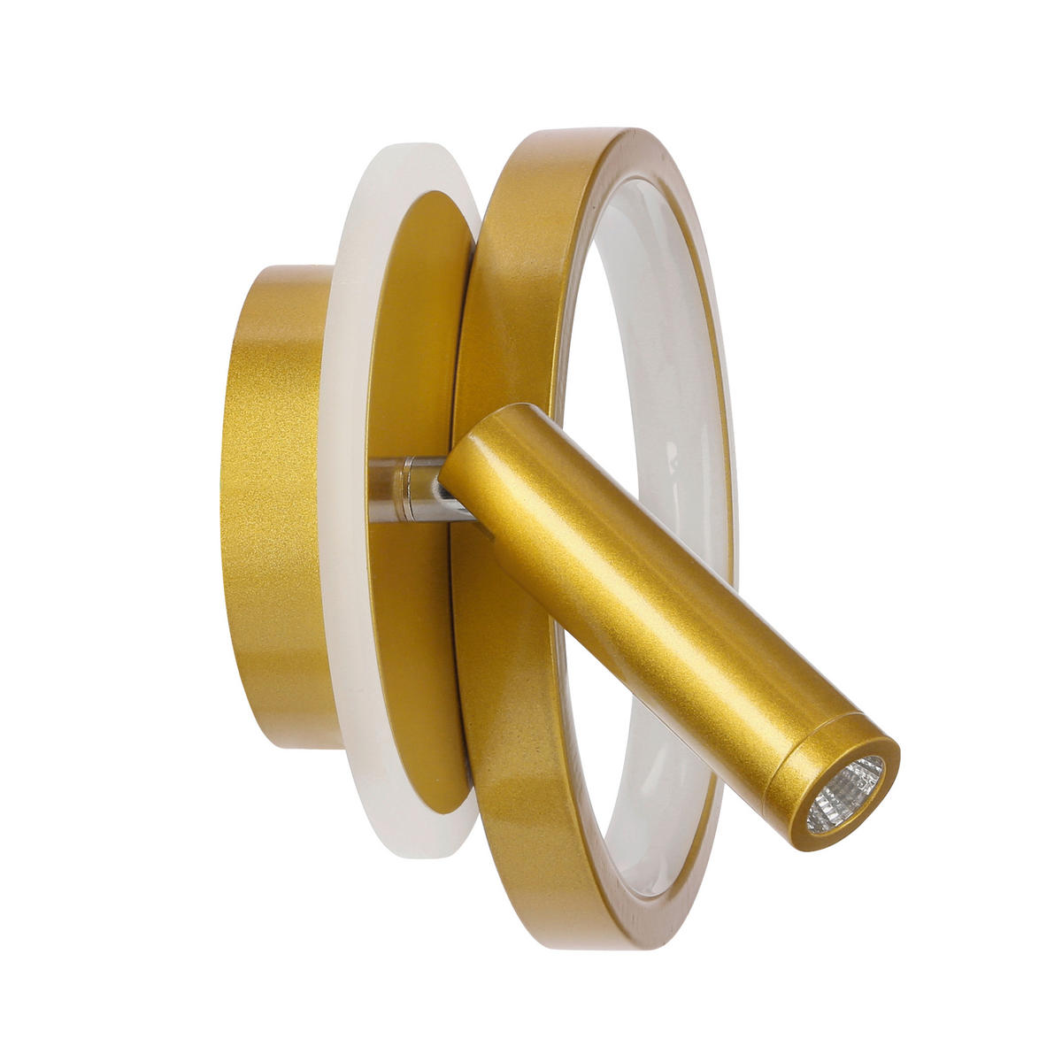 LED-WANDLEUCHTE Monet 28/7/18 cm  - Goldfarben/Weiß, KONVENTIONELL, Kunststoff/Metall (28/7/18cm)