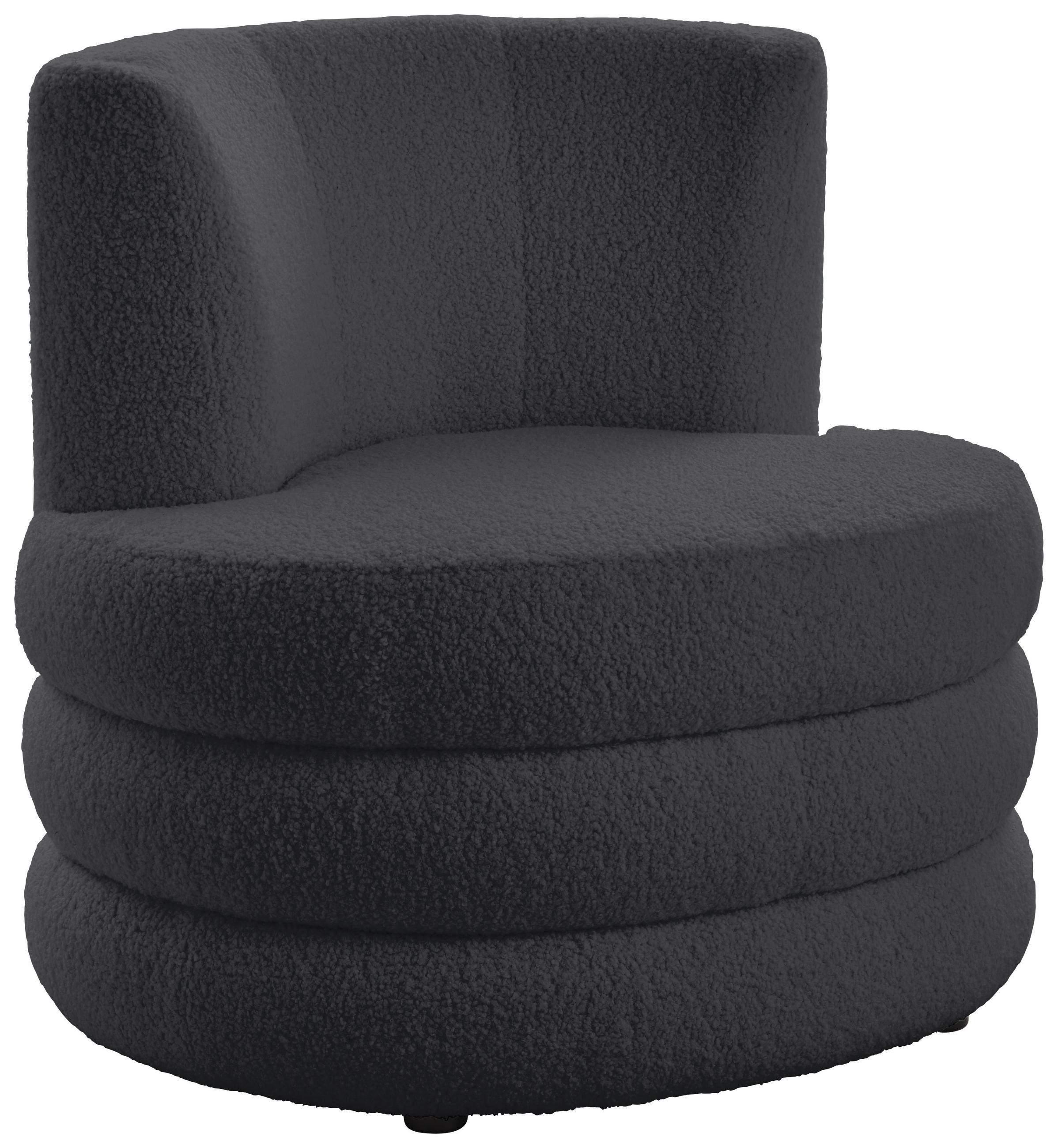 DESIGNSESSEL Flachgewebe, Teddystoff Dunkelgrau    - Edelstahlfarben/Dunkelgrau, Trend, Textil/Metall (90/82/85cm) - Livetastic