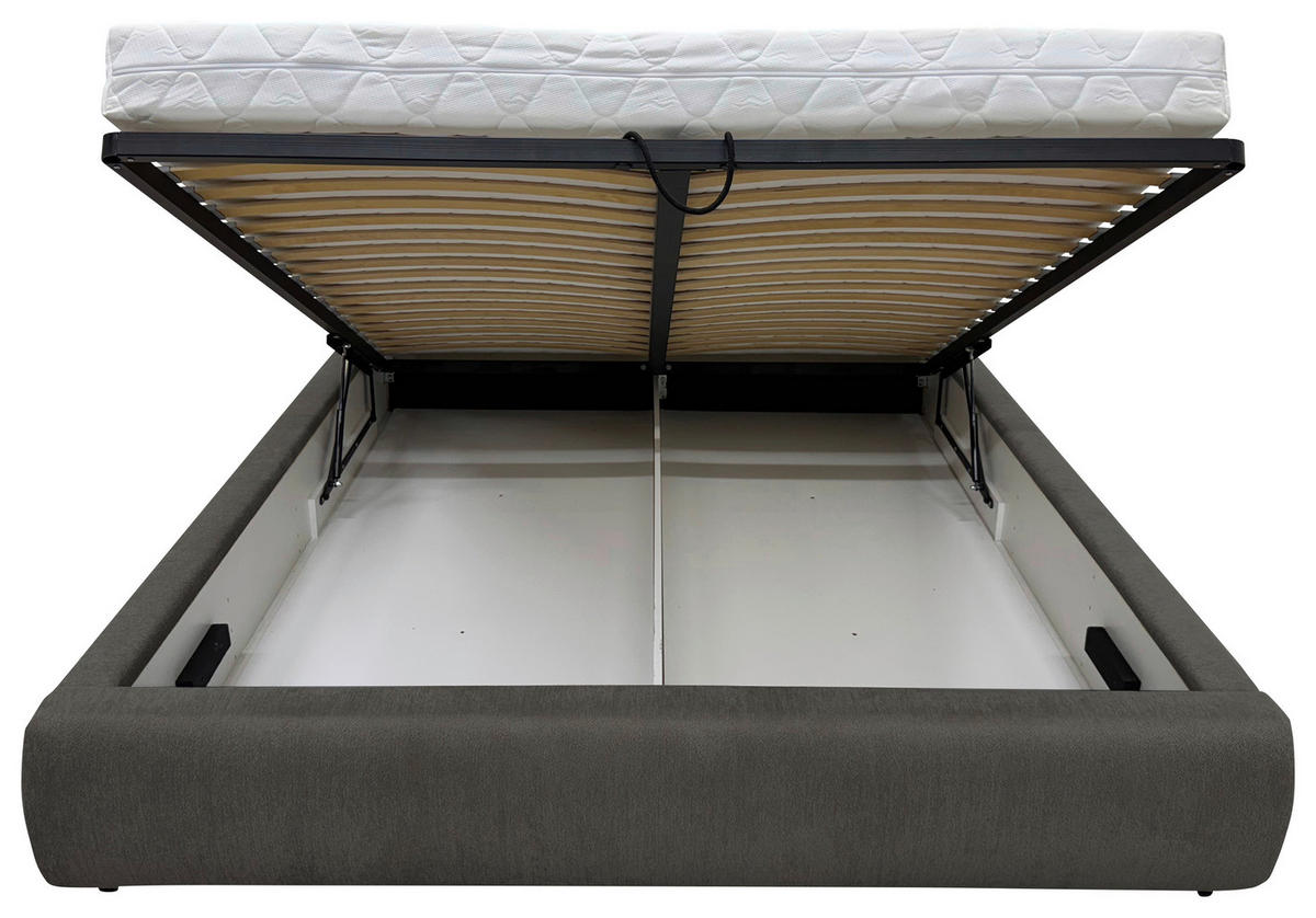 POLSTERBETT Bettkasten, Lattenrost 160/200 cm  in Schwarz  - Eichefarben/Schwarz, MODERN, Holz/Textil (160/200cm) - Livetastic