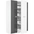 KLEIDERSCHRANK 3-türig Graphitfarben, Weiß - Graphitfarben/Alufarben, Design, Glas/Holzwerkstoff (151,3/213,6/59,7cm) - Xora KLEIDERSCHRANK 3-türig Graphitfarben, Weiß - Graphitfarben/Alufarben, Design, Glas/Holzwerkstoff (151,3/213,6/59,7cm) - Xora