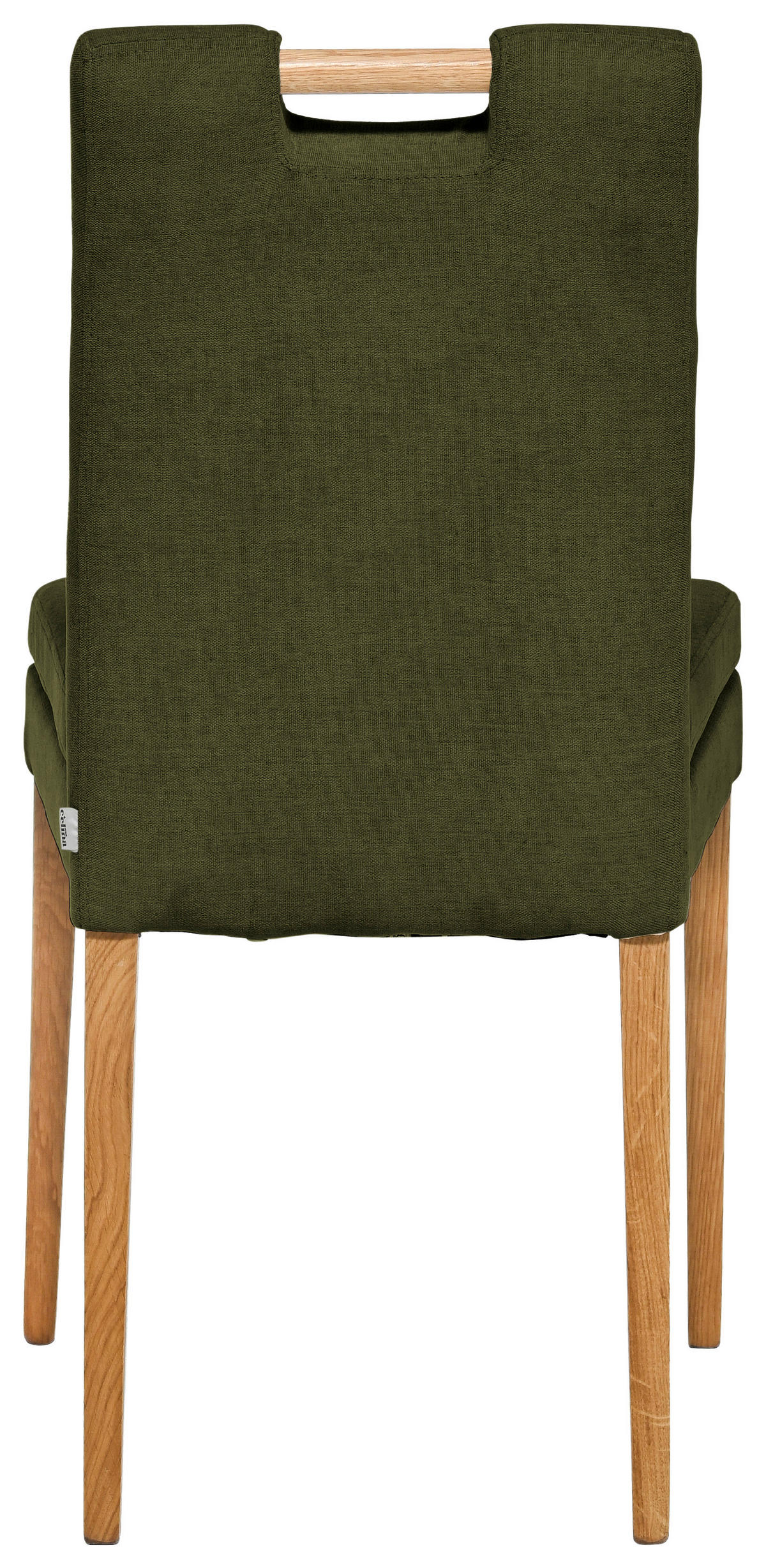 STUHL Webstoff Grün, Eichefarben Eiche massiv  - Eichefarben/Grün, KONVENTIONELL, Holz/Textil (47/91,5/59cm) - Celina Home