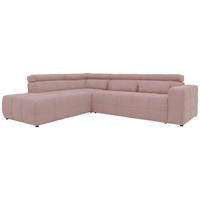ECKSOFA Rosa Mikrofaser  - Schwarz/Rosa, Design, Kunststoff/Textil (228/275cm) - MID.YOU