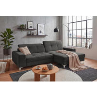 ECKSOFA SORELLA Graphitfarben Chenille Kopfteilverstellung, Sitztiefenverstellung  - Kaschmir/Graphitfarben, Design, Kunststoff/Textil (328/182cm) - MID.YOU