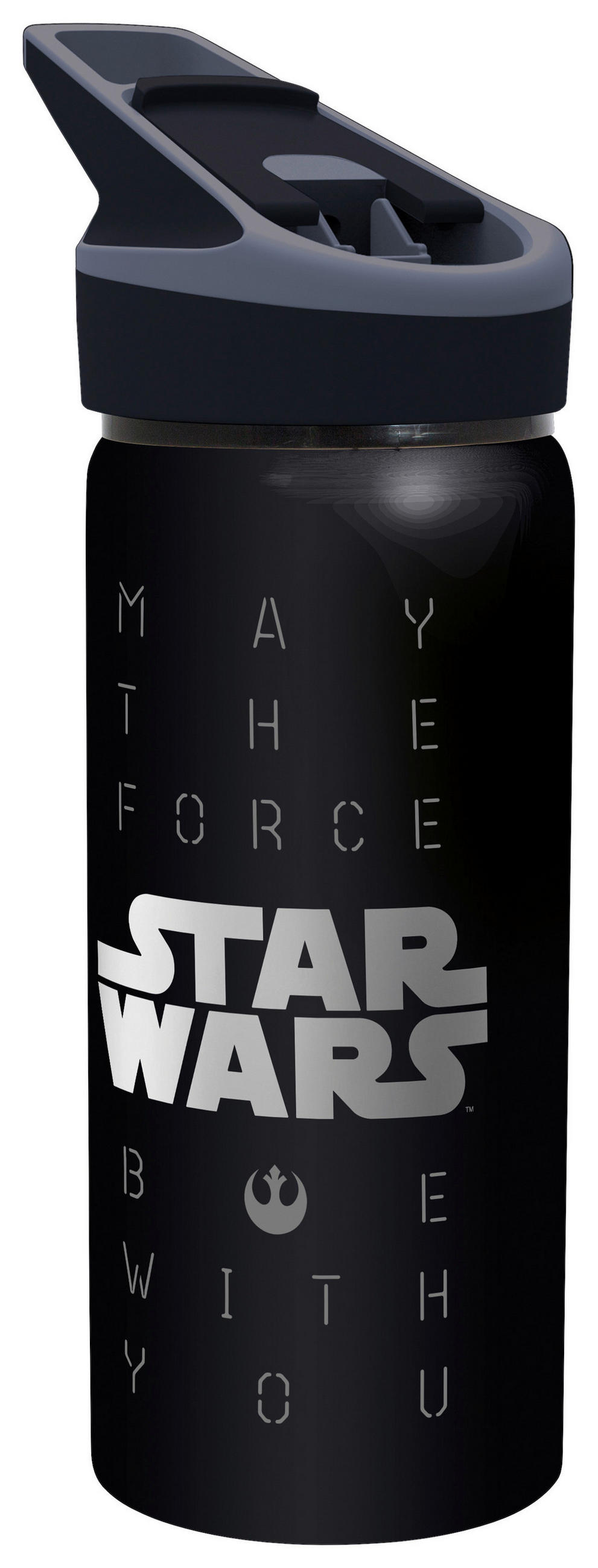 UNIVERSALFLASCHE Star Wars  - Schwarz/Alufarben, Basics, Metall (9,3/7,3/22,7cm) - Star Wars