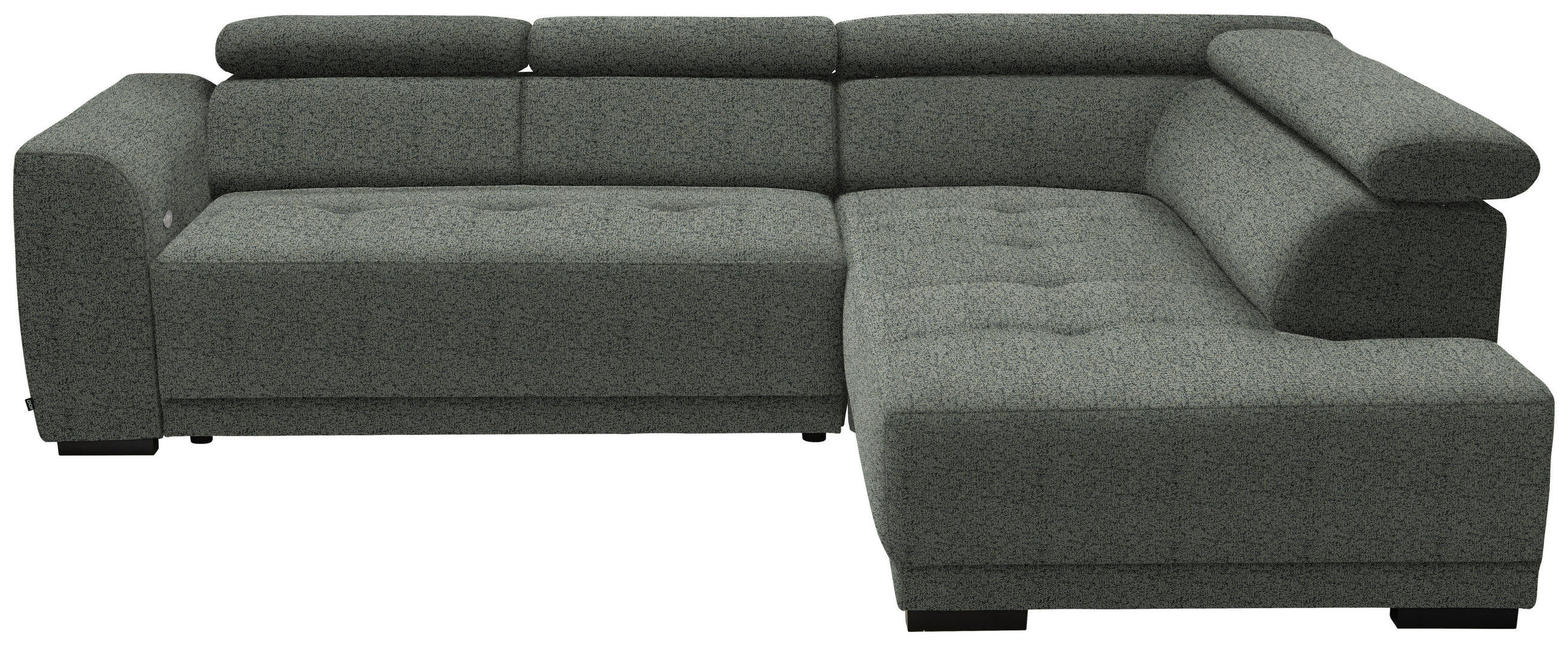 ECKSOFA in Struktur Grau  284/205 cm  - Schwarz/Grau, Design, Kunststoff/Textil (284/205cm) - Xora