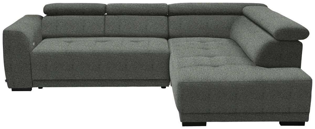 ECKSOFA in Struktur Grau  284/205 cm  - Schwarz/Grau, Design, Kunststoff/Textil (284/205cm) - Xora