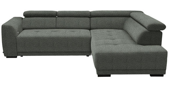 ECKSOFA in Struktur Grau 284/205 cm - Schwarz/Grau, Design, Kunststoff/Textil (284/205cm) - Xora
