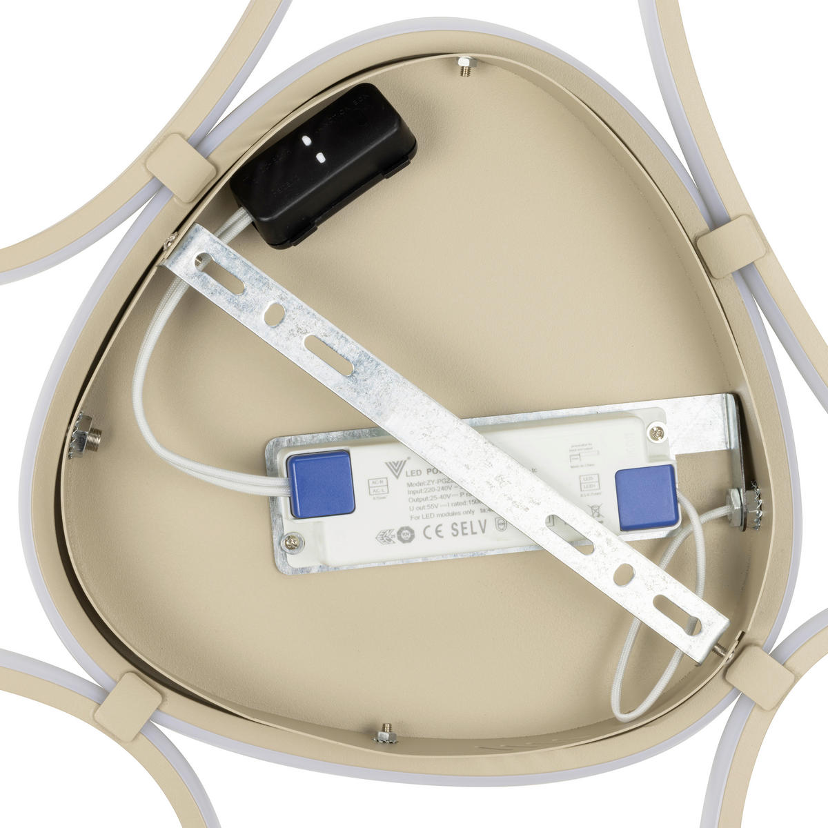 LED-DECKENLEUCHTE Acrux 89,5/79/4 cm  - Sandfarben, Design, Kunststoff/Metall (89,5/79/4cm) - Novel