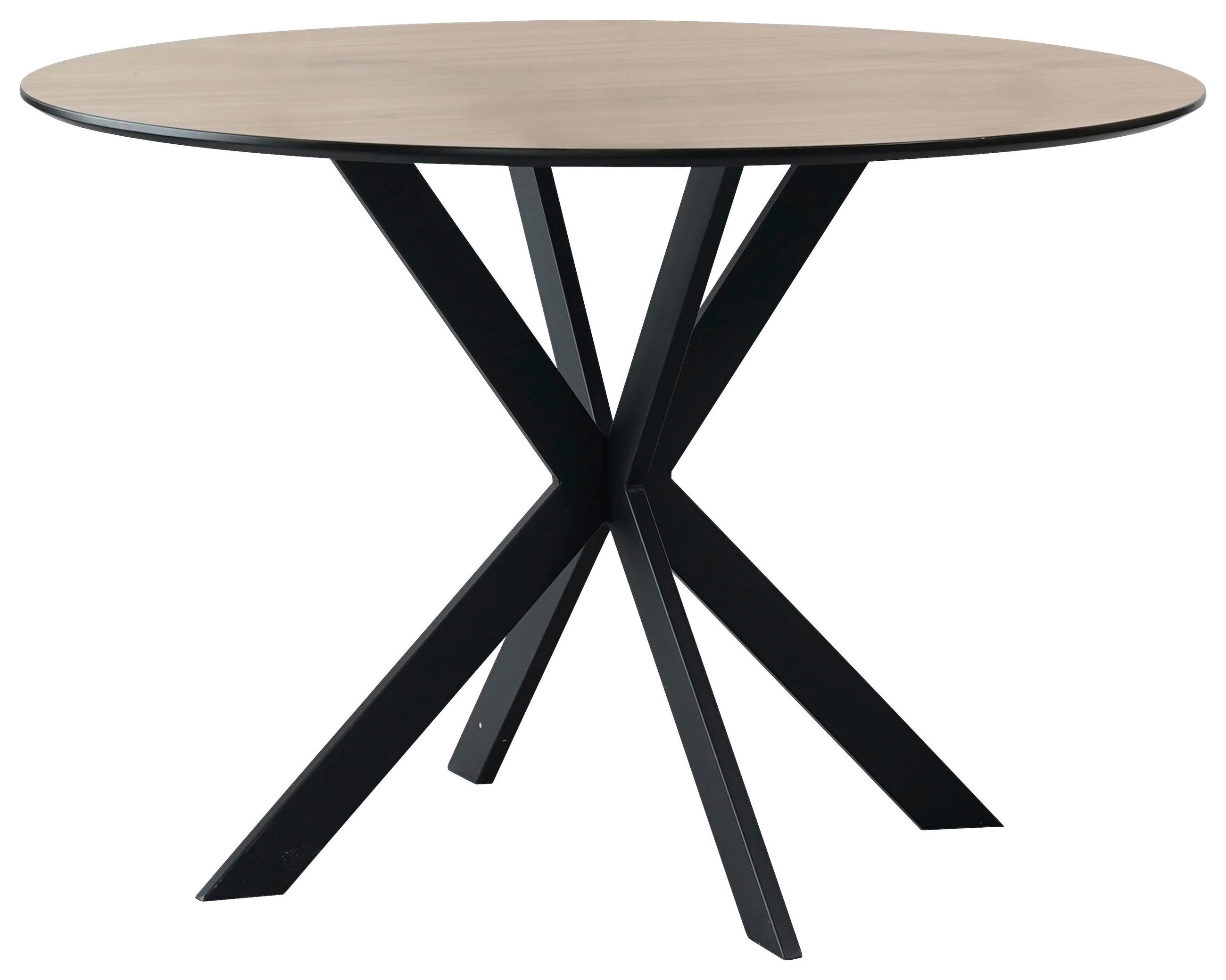 ESSTISCH in Metall, Holzwerkstoff  - Eichefarben/Schwarz, KONVENTIONELL, Holzwerkstoff/Metall (110/75/110cm) - P & B