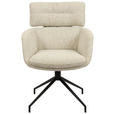 ARMLEHNSTUHL , Wippfunktion, Sitzfläche 360° drehbar, automatische Rückholfunktion , Webstoff  - Eichefarben/Beige, Design, Holz/Textil (62/92/66cm) - Dieter Knoll