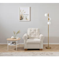 SESSEL in Hellgrau  - Buchefarben/Hellgrau, Design, Holz/Textil (93/89/82cm) - MID.YOU