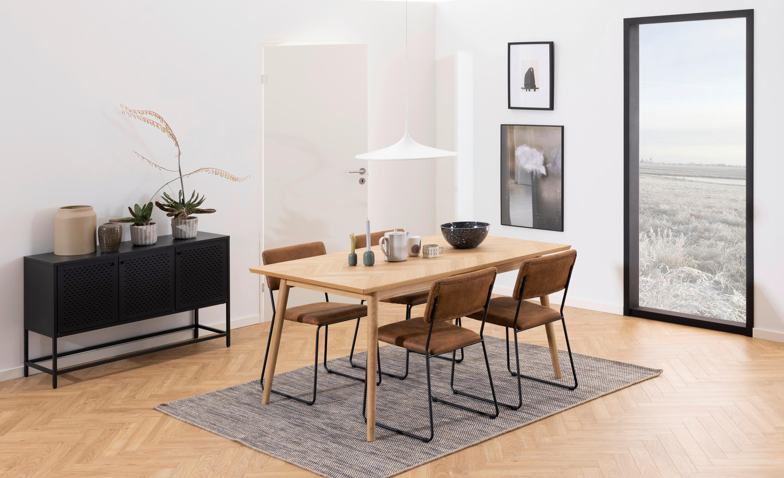 KOMODA, črna  - črna, Design, kovina (125/75/40cm) - MID.YOU