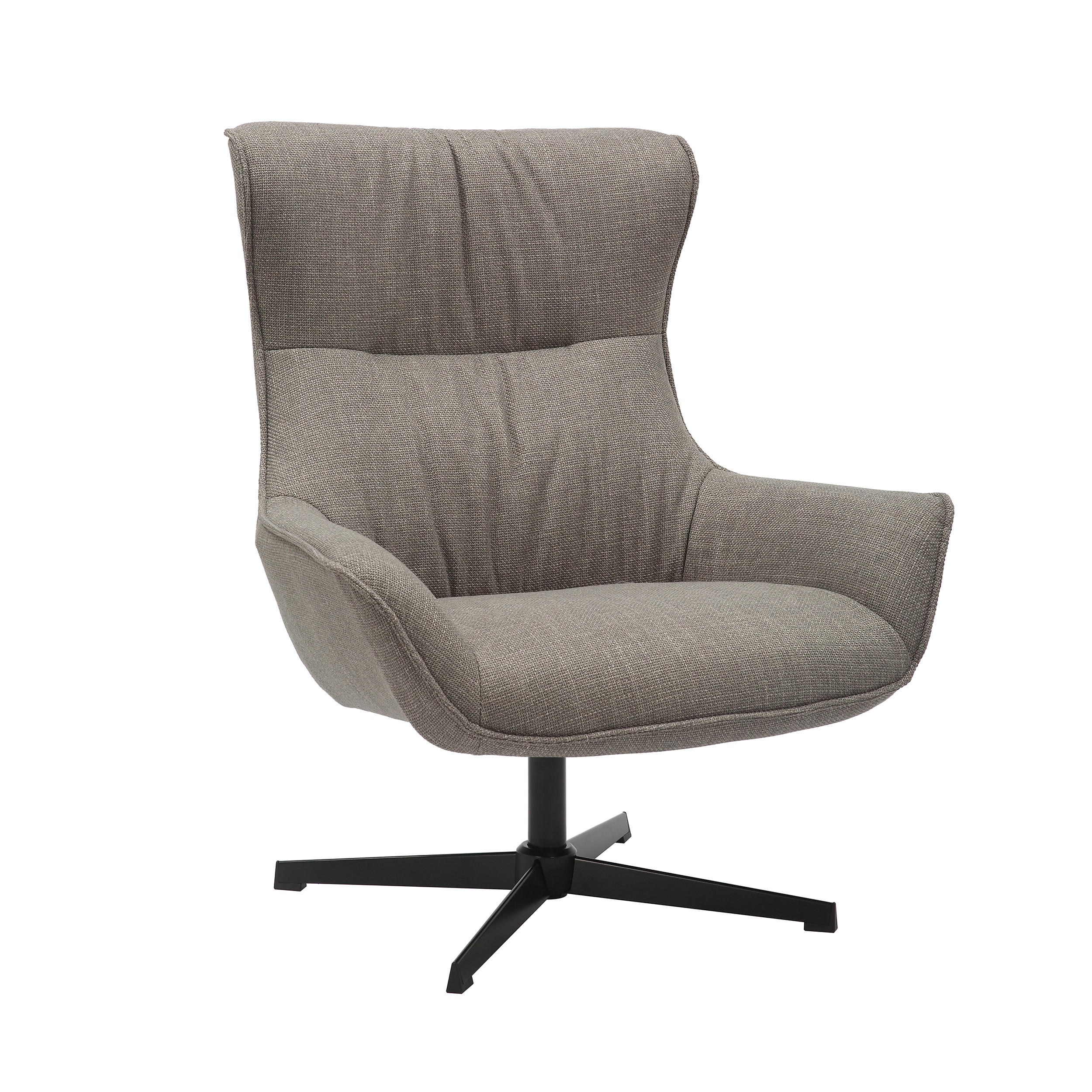 SESSEL in Struktur Taupe  - Taupe/Schwarz, MODERN, Textil/Metall (85/103/83cm) - Livetastic