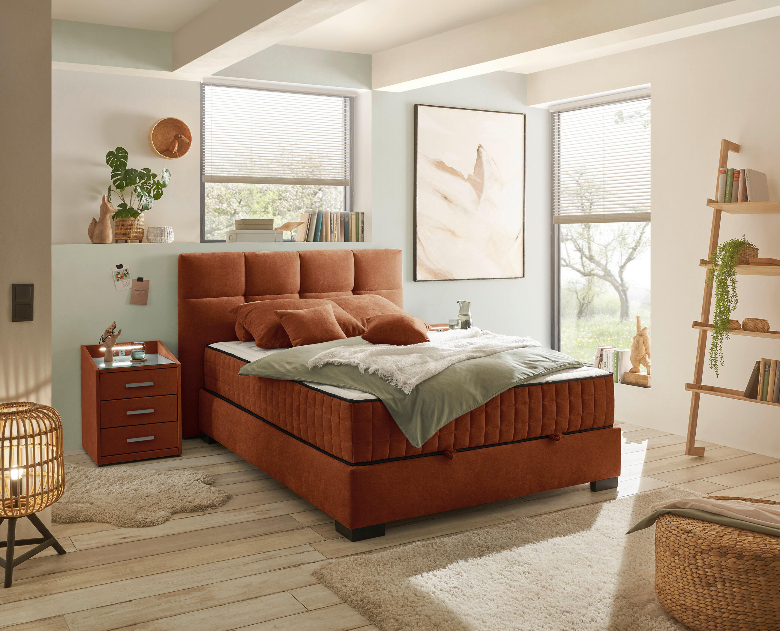 BOXBETT 120/200 cm  in Cognac  - Cognac/Schwarz, MODERN, Holzwerkstoff/Kunststoff (120/200cm) - MID.YOU