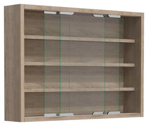 HÄNGEVITRINE in Sonoma Eiche  - Silberfarben/Sonoma Eiche, MODERN, Glas/Holzwerkstoff (57/40/10cm) - MID.YOU