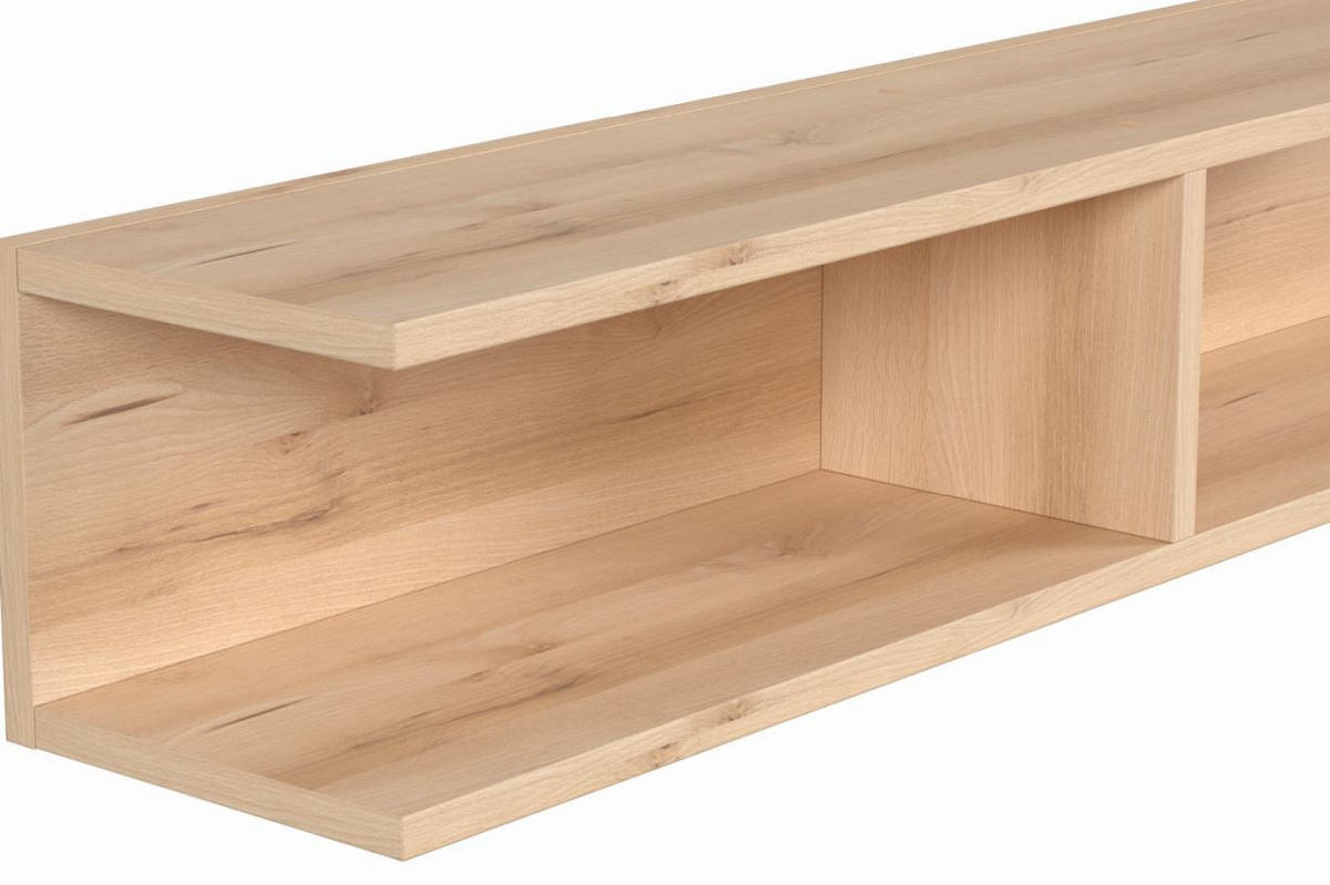 ZIDNA POLICA - boja bukve, Dizajnerski, pločasti materijal (60,5/19,5/21cm) - Carryhome
