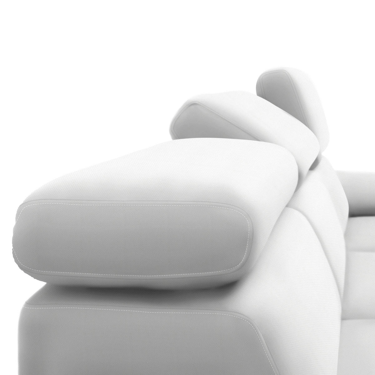 ECKSOFA in Velours Weiss  - Weiss/Schwarz, Design, Textil/Metall (187/295cm) - Novel