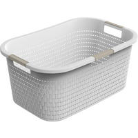 WÄSCHEKORB - Weiß, Basics, Kunststoff (58/38,9/25,1cm) - Rotho
