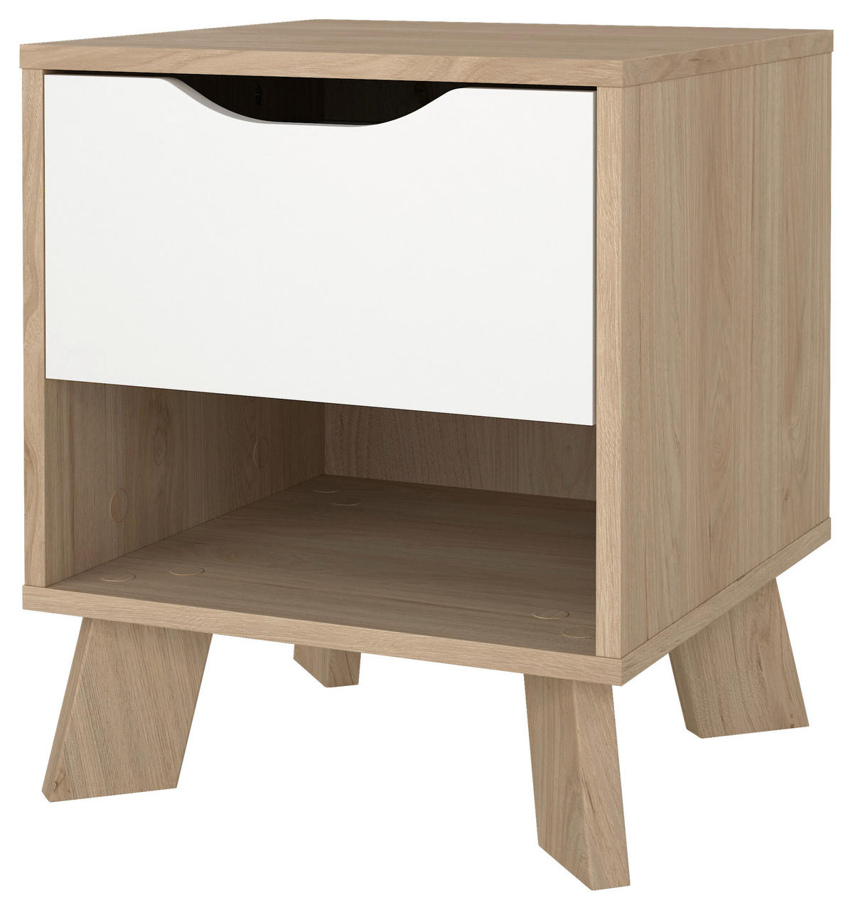 NACHTSCHRANK 40,2/47,4/39,8 cm  - Eichefarben/Weiß, Basics, Holzwerkstoff (40,2/47,4/39,8cm) - MID.YOU