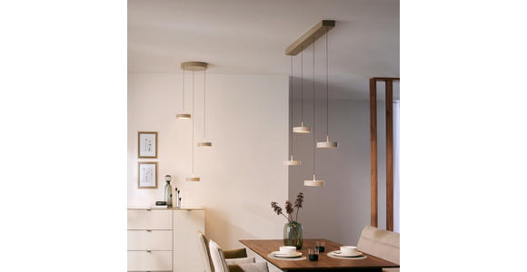 LED-HÄNGELEUCHTE 46.5/180 cm  - Sandfarben, Design, Metall (46.5/180cm) - Dieter Knoll