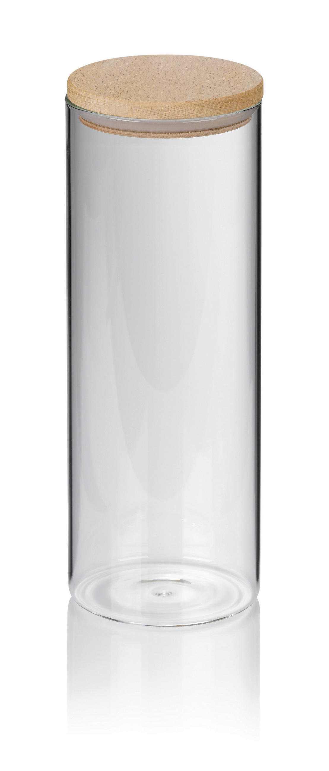 VORRATSDOSE 1,75 l  - Transparent, KONVENTIONELL, Glas/Holz (10/28cm) - Kela