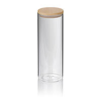 VORRATSDOSE 1,75 l  - Transparent, KONVENTIONELL, Glas/Holz (10/28cm) - Kela