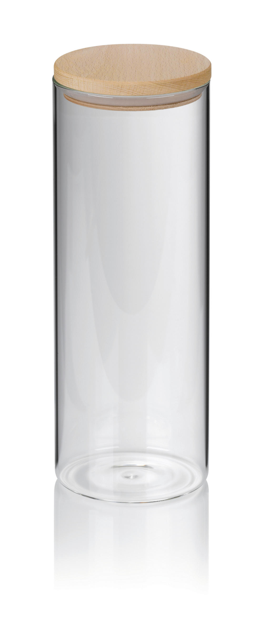 VORRATSDOSE 1,75 l  - Transparent, KONVENTIONELL, Glas/Holz (10/28cm) - Kela