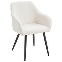 STOLIČKA S PODRÚČKAMI, železo, látka Teddy, biela - čierna/biela, Modern, kov/drevo (56/82/60cm) - Livetastic