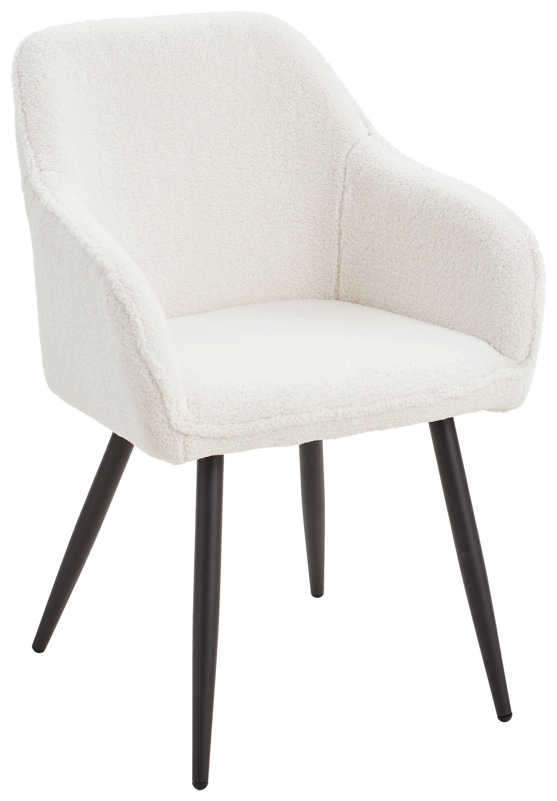 Livetastic ŽIDLE S PODRUČKAMI, železo, látka teddy, bílá