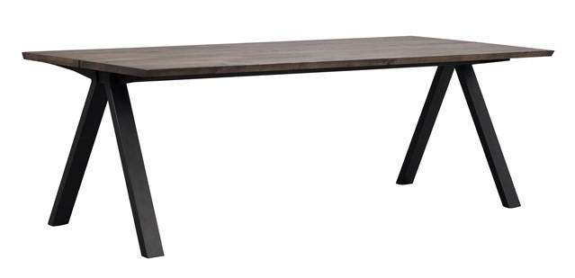 MATBORD in trä 220/100/75 cm - brun/svart, Design, metall/trä (220/100/75cm) - Rowico