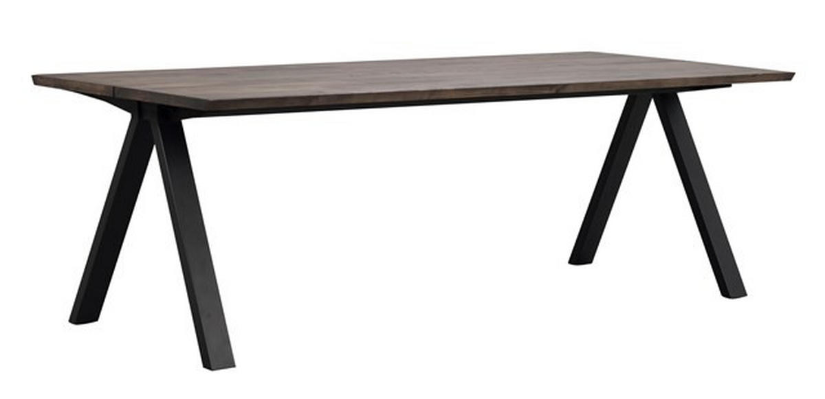 MATBORD i trä 220/100/75 cm   - brun/svart, Design, metall/trä (220/100/75cm) - Rowico