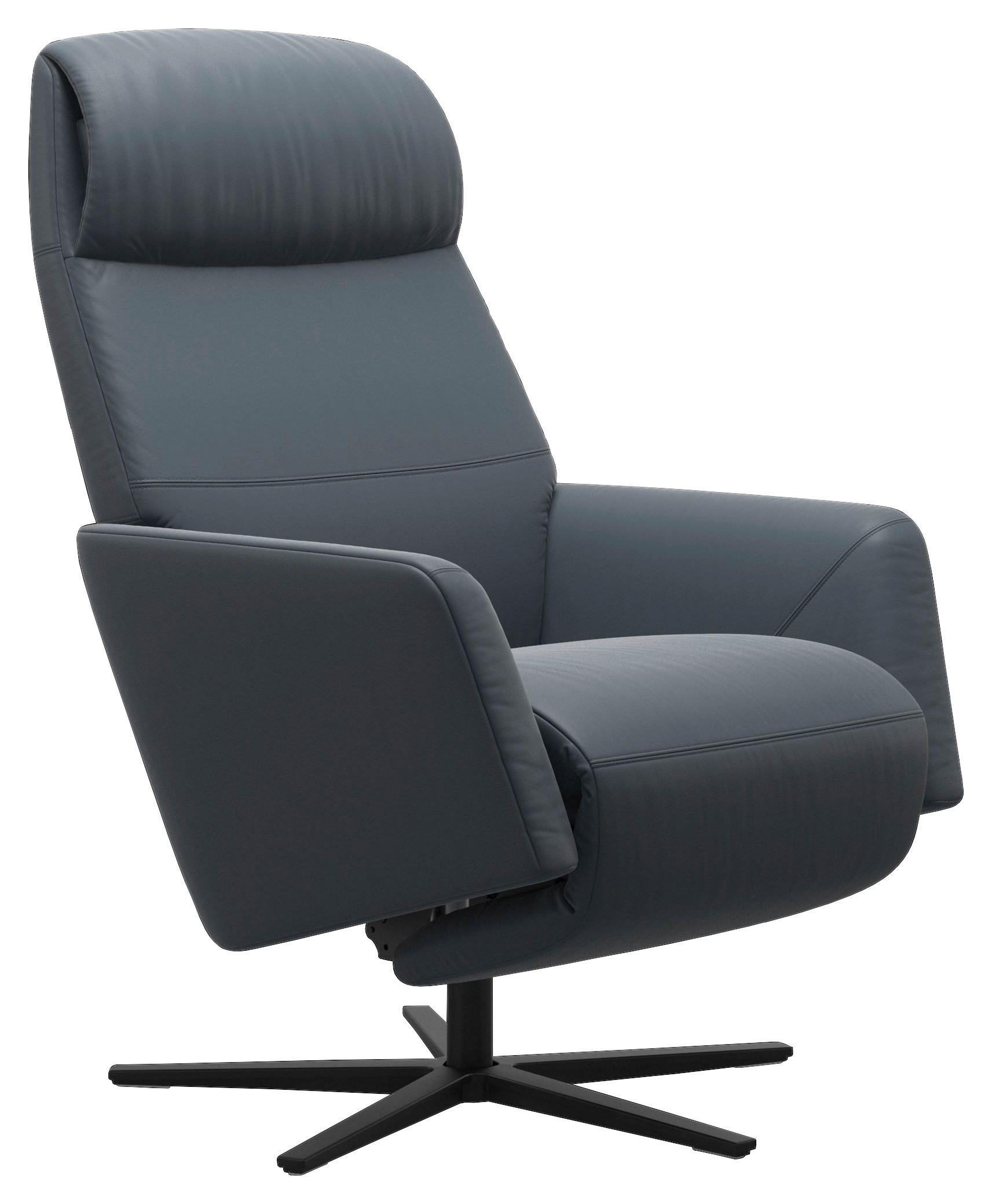 RELAXSESSEL in Leder Blau  - Blau/Schwarz, Natur, Leder/Holz (75/116/89cm) - Stressless