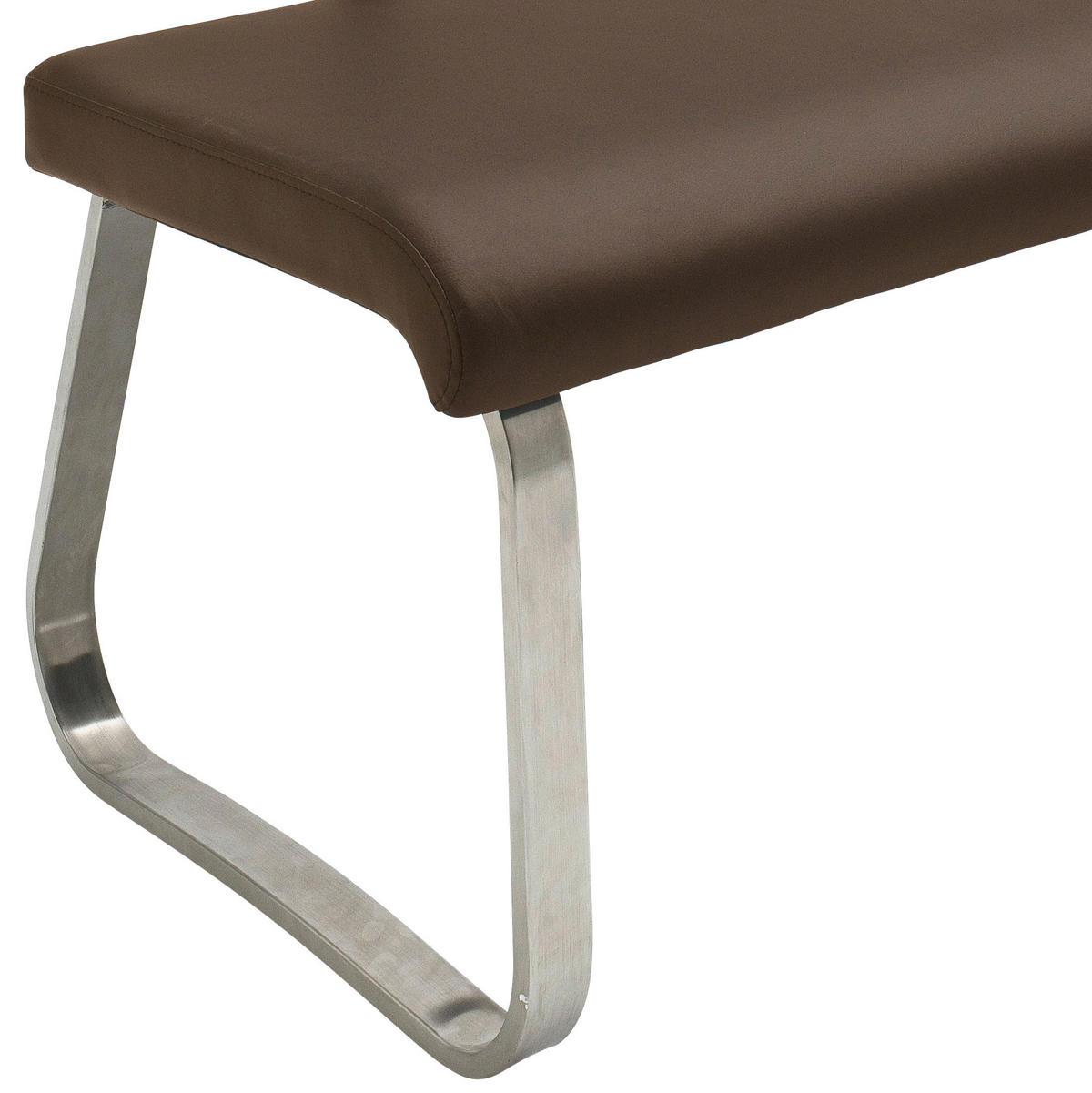 SITZBANK in Metall, Kunststoff Braun, Edelstahlfarben  - Edelstahlfarben/Braun, Design, Kunststoff/Metall (175/86/59cm) - Livetastic
