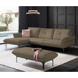 ECKSOFA in Echtleder Hellbraun  - Hellbraun/Schwarz, Design, Leder/Metall (182/325cm) - Valnatura