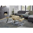 COUCHTISCH in Holz, Metall 67,5/65/35 cm  - Edelstahlfarben/Eichefarben, Basics, Holz/Metall (67,5/65/35cm) - Venda