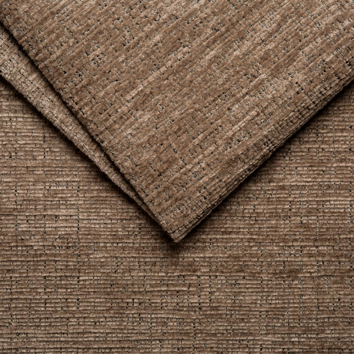 ECKSOFA inkl.Funktionen Hellbraun Chenille  - Hellbraun/Schwarz, MODERN, Textil/Metall (195/300cm) - Xora