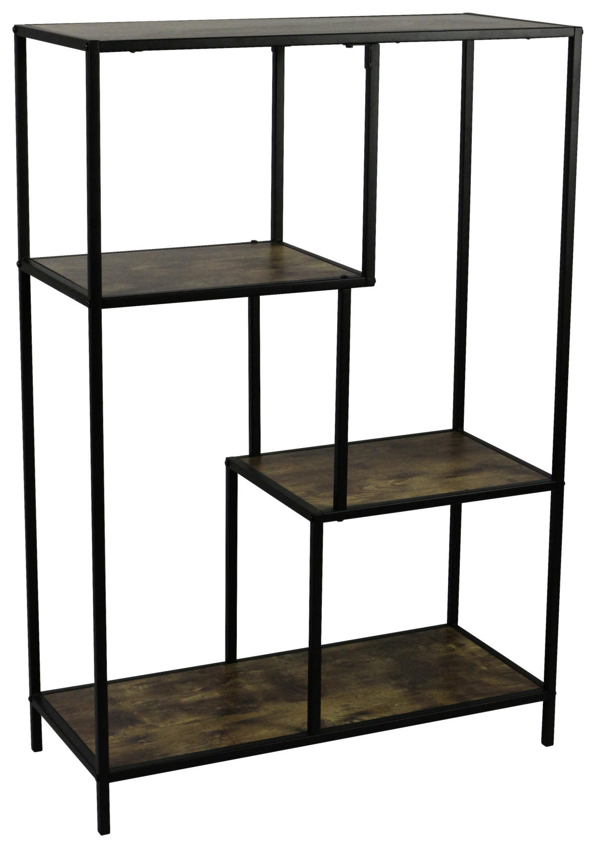 ETAJERĂ  77/114/33 cm negru, culoare natur  - culoare natur/negru, Modern, metal/material pe bază de lemn (77/114/33cm) - MID.YOU