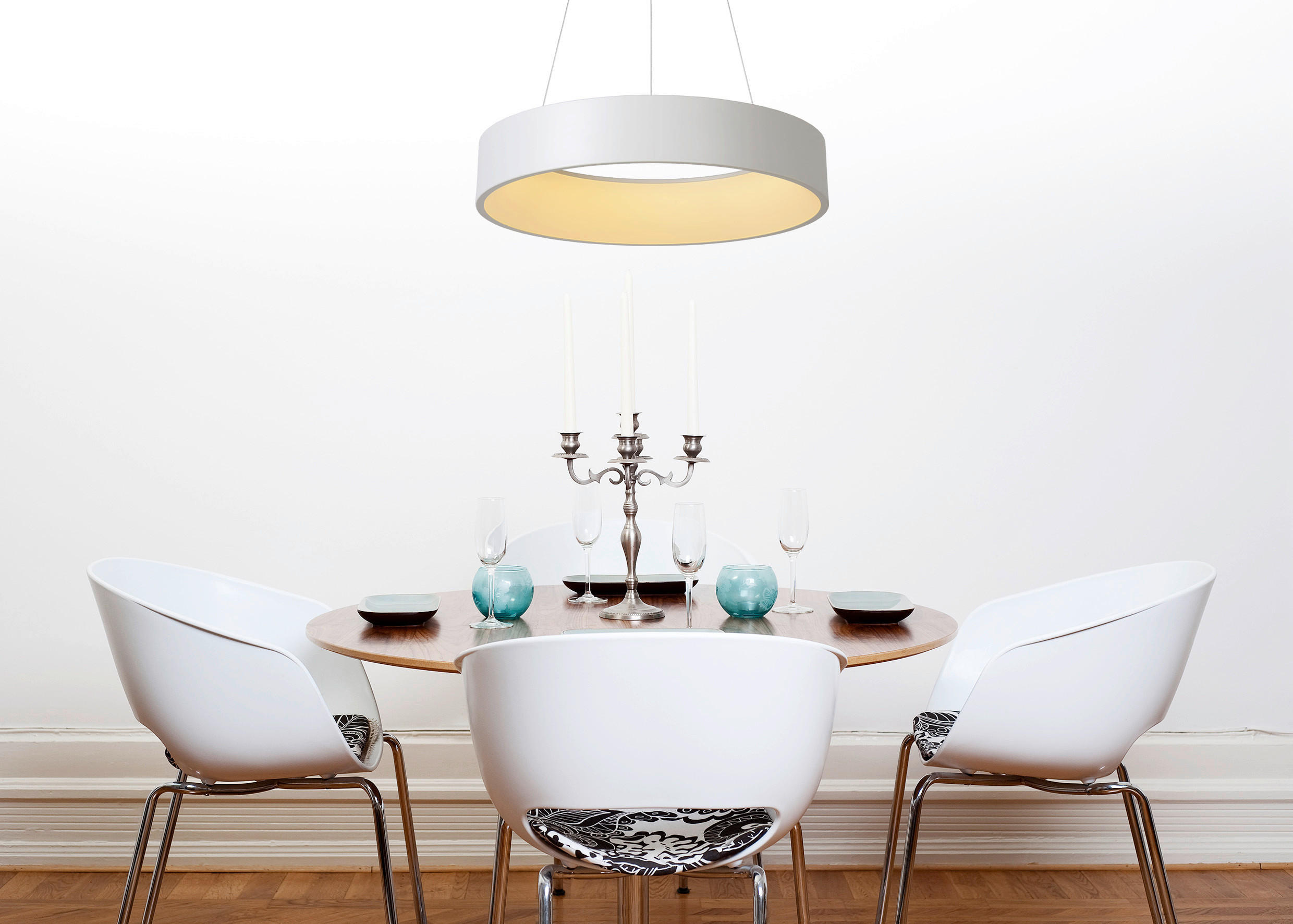 LED-HÄNGELEUCHTE 60/60/142 cm    - Weiss, Modern, Metall (60/60/142cm) - Lucide