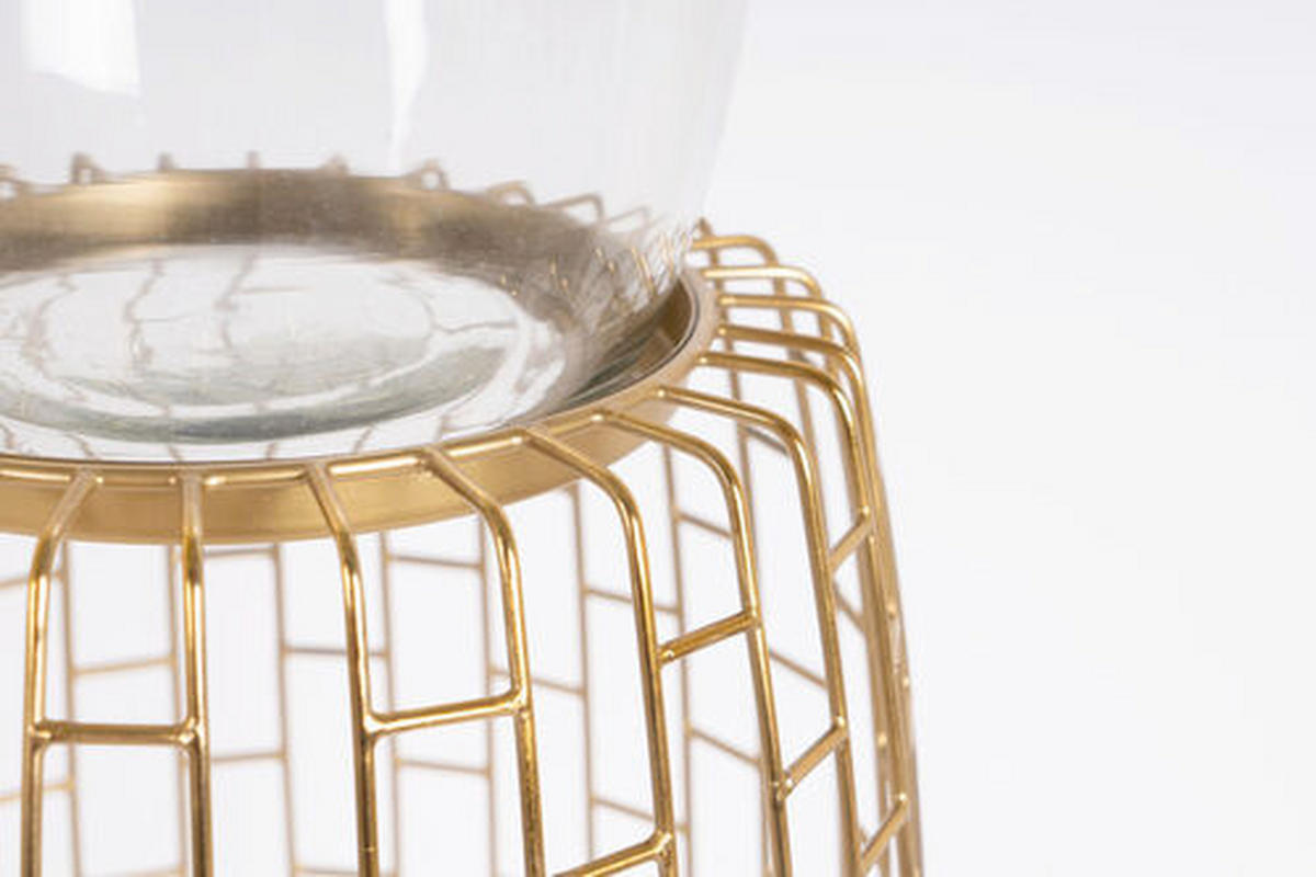 KERZENHALTER - Goldfarben, Design, Glas/Metall (28/73/28cm) - Kayoom