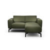 Zweisitzer inkl. Hocker Chenille Waldgrün  - Waldgrün/Schwarz, Design, Textil/Metall (180/86/86-94cm) - SENSOO
