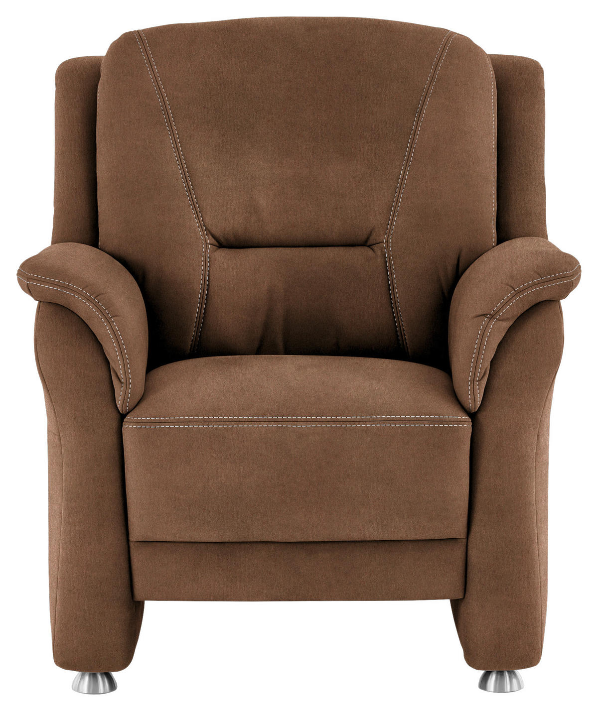 SESSEL in Mikrofaser Hellbraun  - Hellbraun/Beige, Konventionell, Textil/Metall (90/100/89cm) - Beldomo Comfort