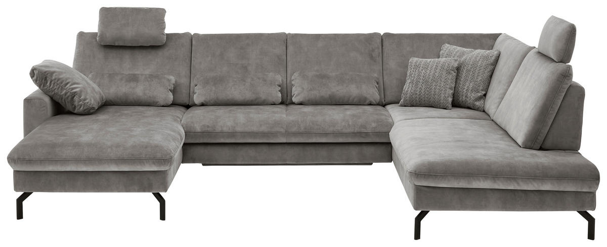 SJEDEĆA GARNITURA tekstil  srebrne boje   - srebrne boje, Moderno, tekstil (179/333/220cm) - Beldomo System